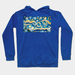 Snowflakes van Gogh Style Hoodie